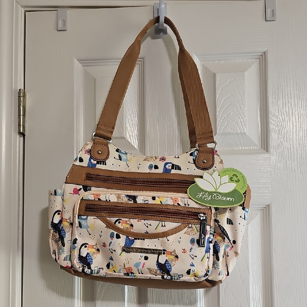 Lily Bloom Cream and Brown Purse